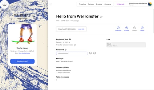 WeTransfer
				landing page page example