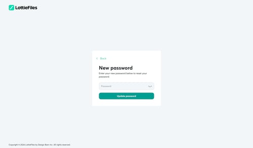 Lottie
				password reset page example