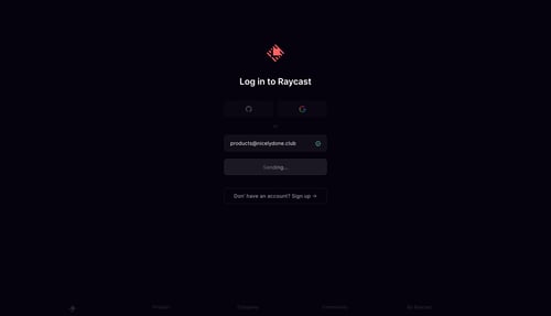 Raycast
				signin page example