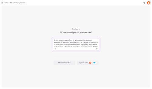 Typeform screen example