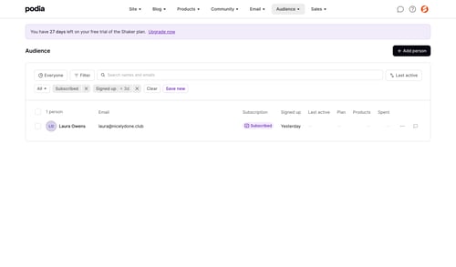 Podia
			             ux ui design