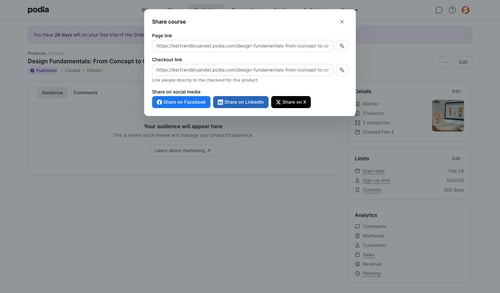 Podia
			      ux ui design