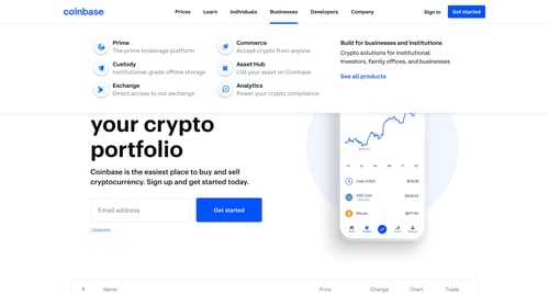 Coinbase
			    ux ui design