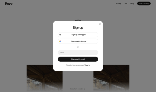 Reve
				signup page example