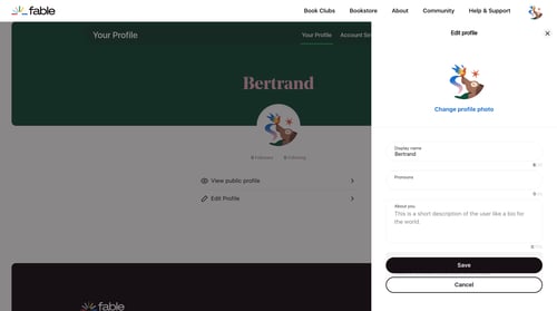 Fable
				settings page example