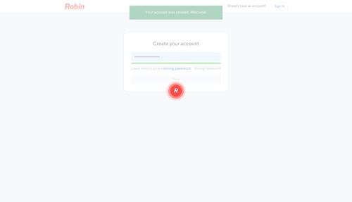 Robin
				signup page example
