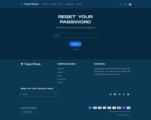 Triple Whale
				password reset page example