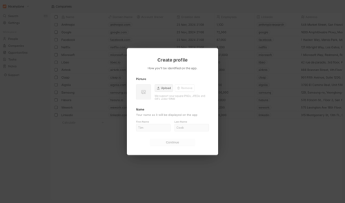 Twenty screen example
