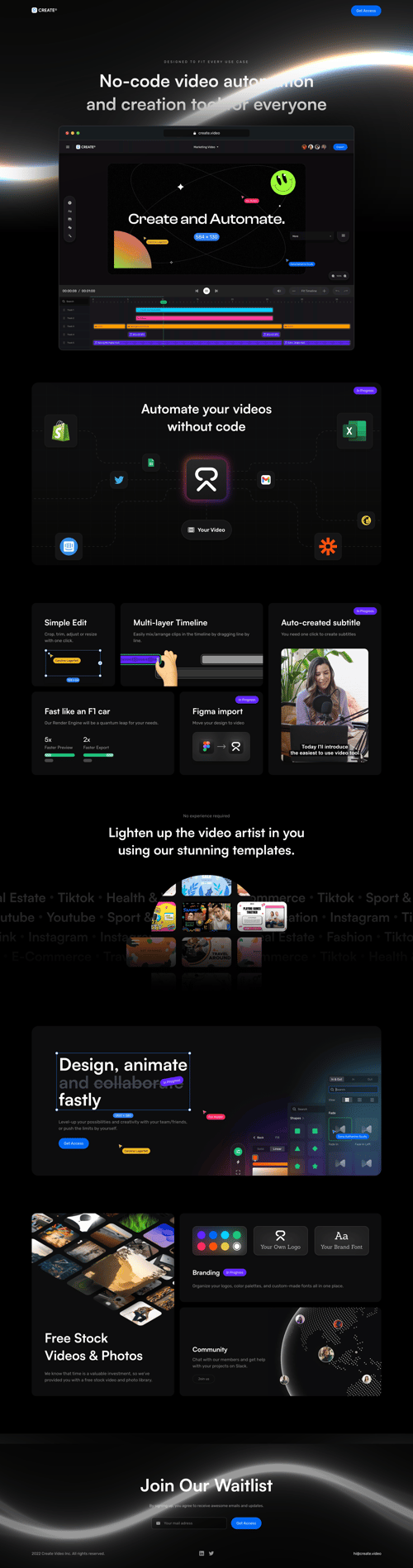 Create Video
				 page example