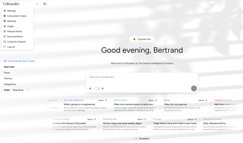 Cofounder screen example