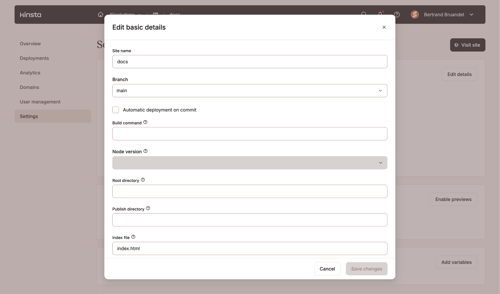 Kinsta screen example
