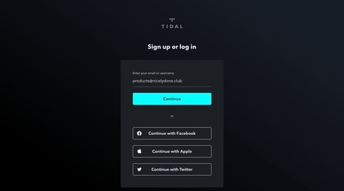Tidal
			          ux ui design