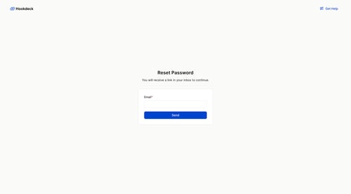 Hookdeck
				password reset page example