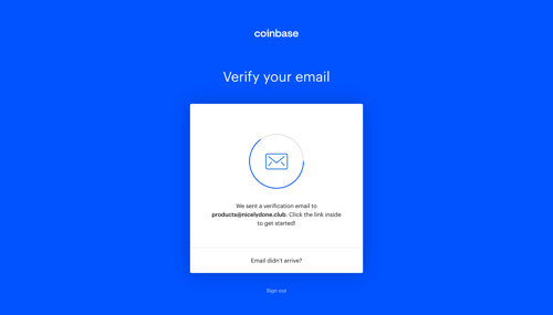 Coinbase
				signup page example