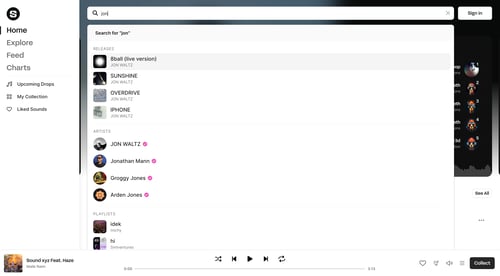 Sound.xyz
			    ux ui design