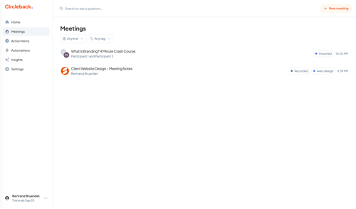 Circleback
			   ux ui design