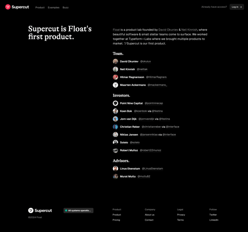Supercut
				about & company mission page example
