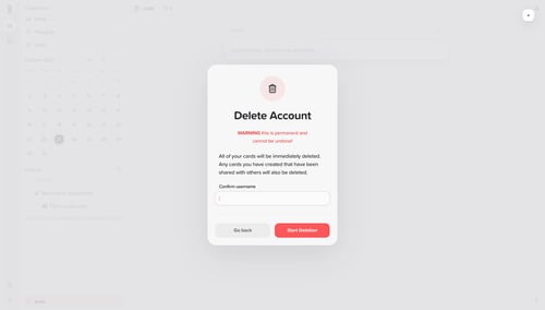 Supernotes
			modal screen data management account management form account settings account deletion user termination tips junk ux ui design