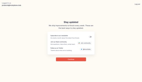 Knock
				actions page example