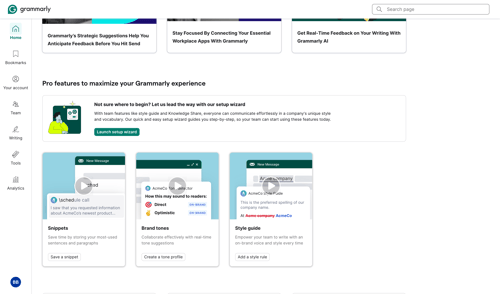 Grammarly screen example
