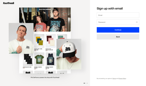 Fourthwall
				signin page example