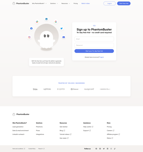 PhantomBuster
				empty state page example