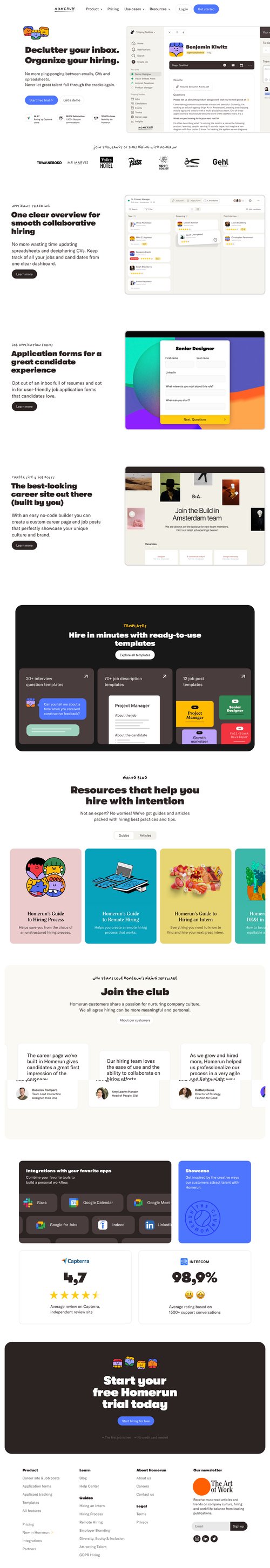 Homerun
page example