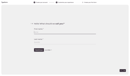 Typeform screen example
