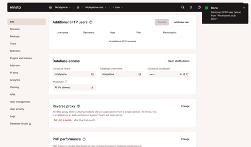 Kinsta screen example