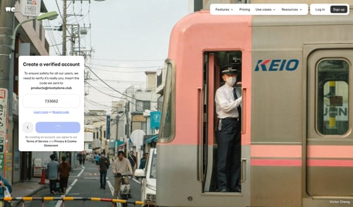 WeTransfer
				landing page page example