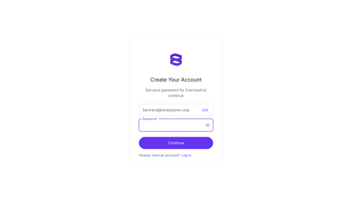 Evervault
				signup page example