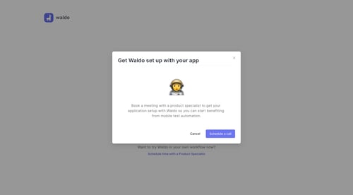 Waldo
				onboarding page example