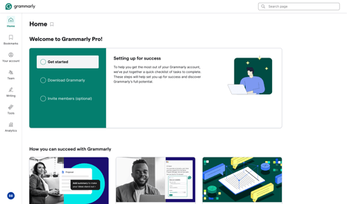 Grammarly screen example