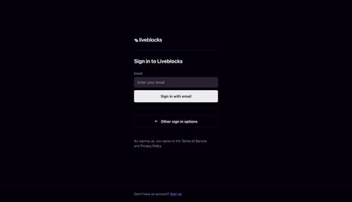 Liveblocks
				signin page example