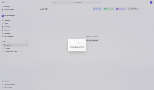 Craft screen example