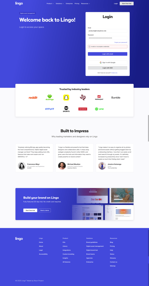 Lingo
				signin page example