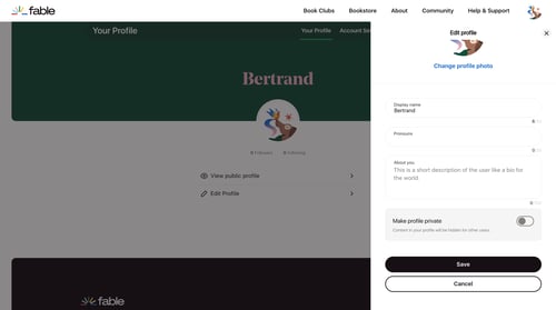 Fable
				settings page example