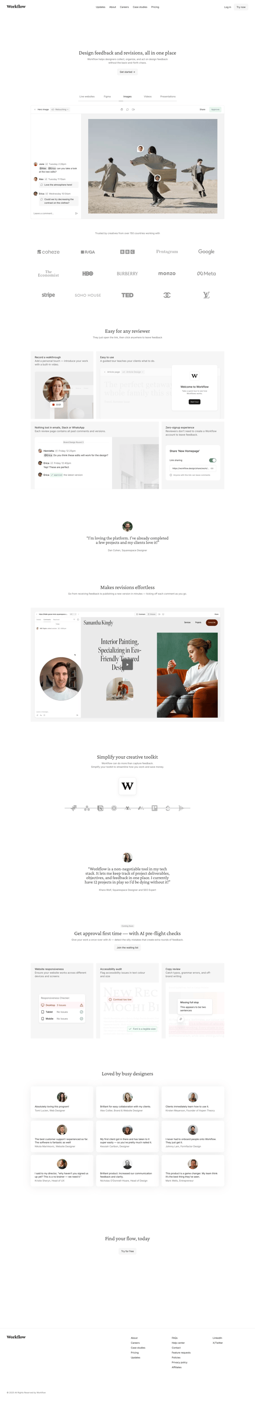 Workflow screen example