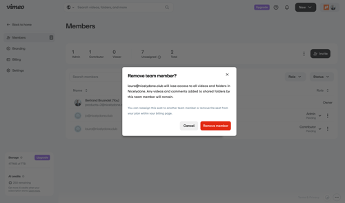 Vimeo screen example