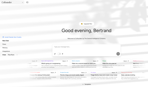 Cofounder screen example