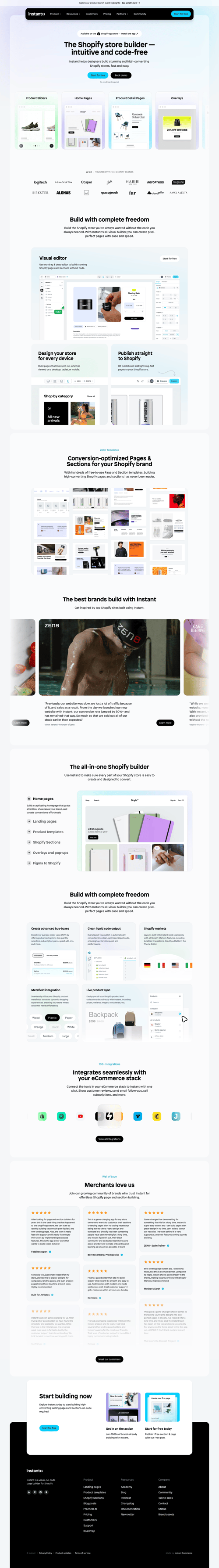 Instant
				 page example