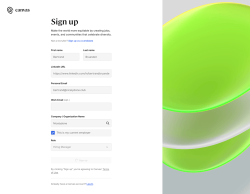 Untapped
				signup page example