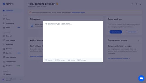 Remote
				command palette page example