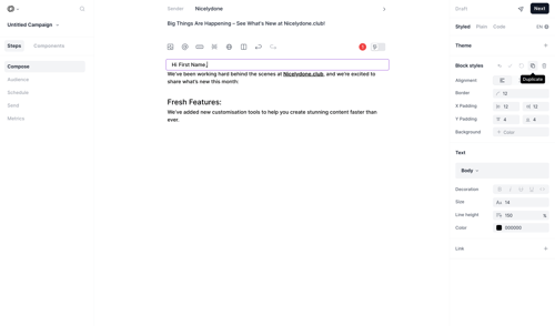 Loops screen example