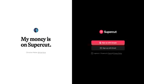 Supercut
				signup page example