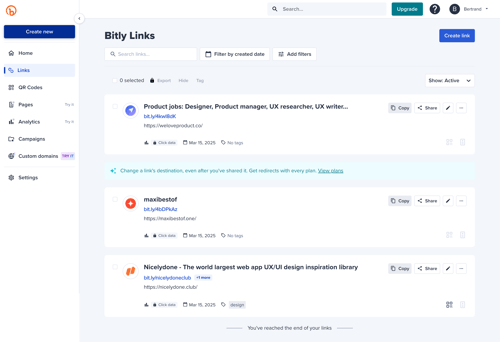 Bitly
			         ux ui design