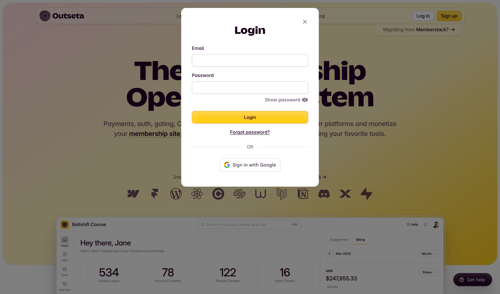 Outseta
			     ux ui design