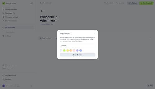 Decipad naming section screen example