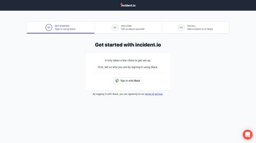 Incident
				onboarding page example