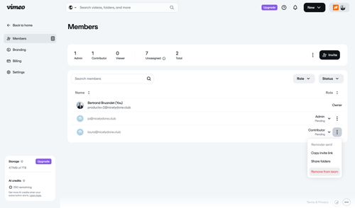 Vimeo screen example